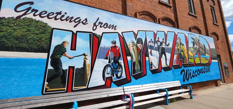 Hayward, Wisconsin welcome mural