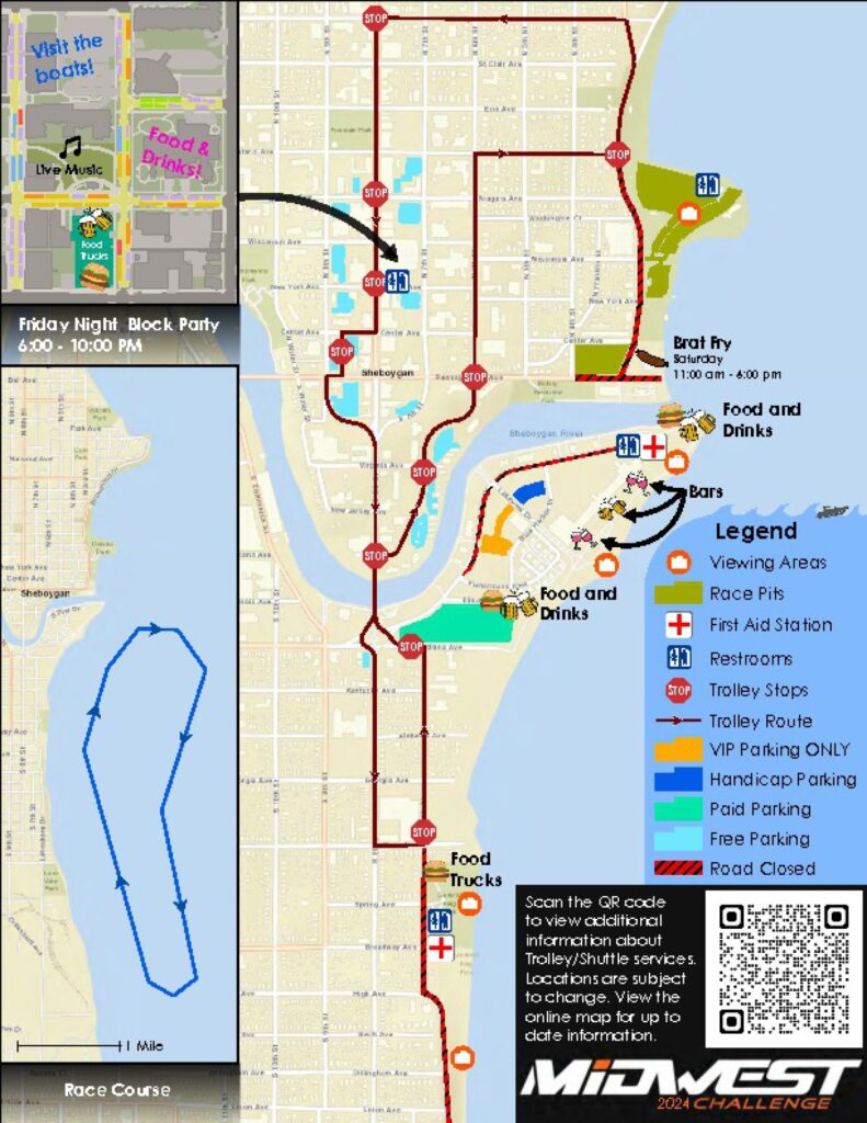 Sheboygan Midwest Challenge Event and Parking map