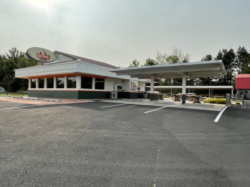 The new Grantsburg Drive-In, along Highway 70 by Highways 48 & 87 in Grantsburg, Wisconsin