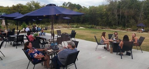 Patio at Aspen Sky Winery & Distillery in Slinger, Wisconsin