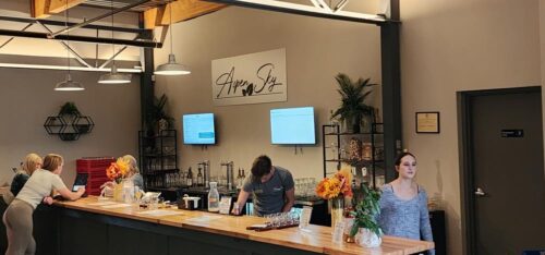 Tasting room inside Aspen Sky Winery & Distillery in Slinger, Wisconsin
