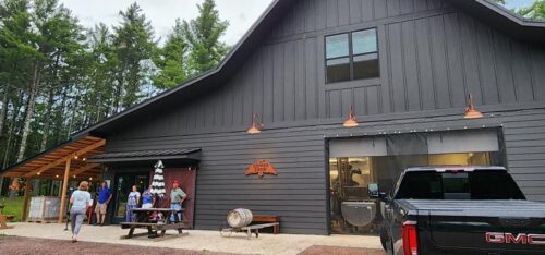 Copper Crow Distillery, a Native American-owned distillery along Highway 13 north of Bayfield, Wisconsin