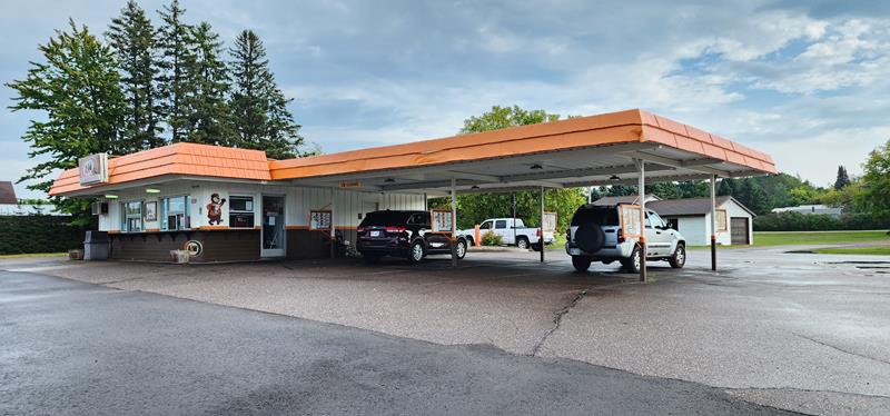 A&W Drive-In along U.S. 2 in Iron River, Wisconsin