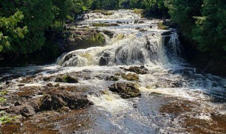 Wisconsin Events & Wisconsin Weekend fun: the Bad River tumbling through waterfalls at Copper Falls State Park near Mellen, Wisconsin