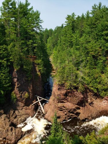 Brownstone Falls inside Copper Falls State Park near Mellen, Wisconsin