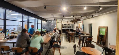 Tasting room inside Sturgeon Spirits Distillery in Oshkosh, Wisconsin