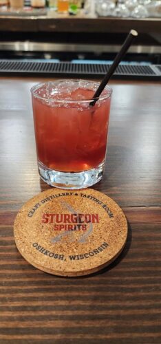 Cocktail at Sturgeon Spirits Distillery in Oshkosh, Wisconsin