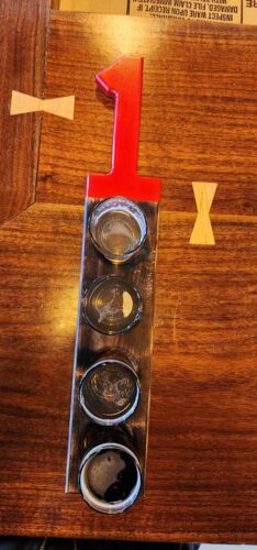 Flight at Station 1 Brewing Company in Suamico, Wisconsin