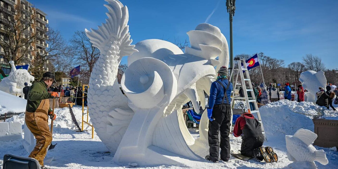 Lake Geneva Winterfest and the US National Snow Sculpting Competition in Lake Geneva, Wisconsin