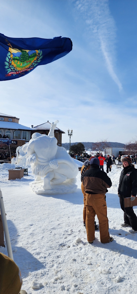 Team from Vermont at America's Snow Sculpting Invitational at Lake Geneva Winterfest in Lake Geneva, Wisconsin
