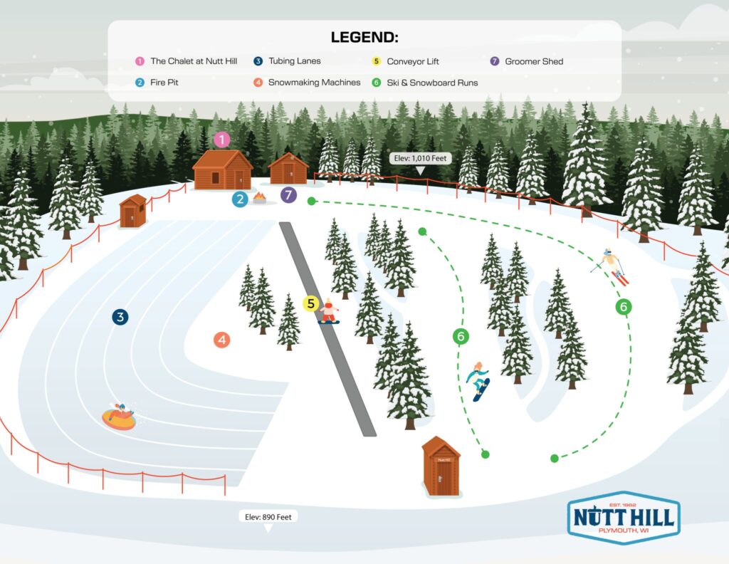 Map of Nutt Hill Winter Park in Plymouth, Wisconsin