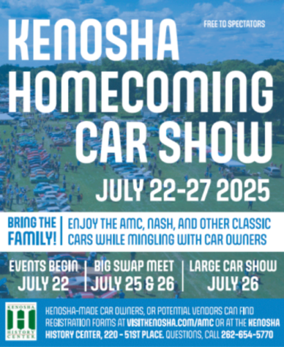 Kenosha Homecoming Car Show, July 24-27, 2025 in Kenosha, Wisconsin