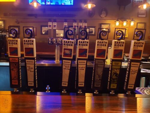 Taps at Earth Rider Brewing, Superior, Wisconsin