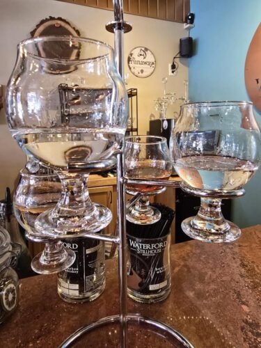 Unique flight setup at Waterford Stillhouse in Waterford, Wisconsin