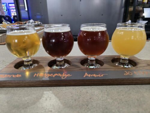 Flight at Fond du Lac Beer Company, Fond du Lac, Wisconsin