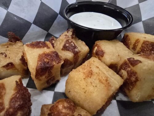 Square cheese curds - very tasty - at Fond du Lac Beer Company, Fond du Lac, Wisconsin