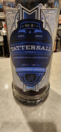 Blueberry Liqueur, one of our favorites from Tattersall Distillery, River Falls, Wisconsin