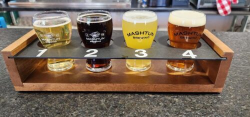 Flight at Mashtun Brewing, Lake Geneva, Wisconsin