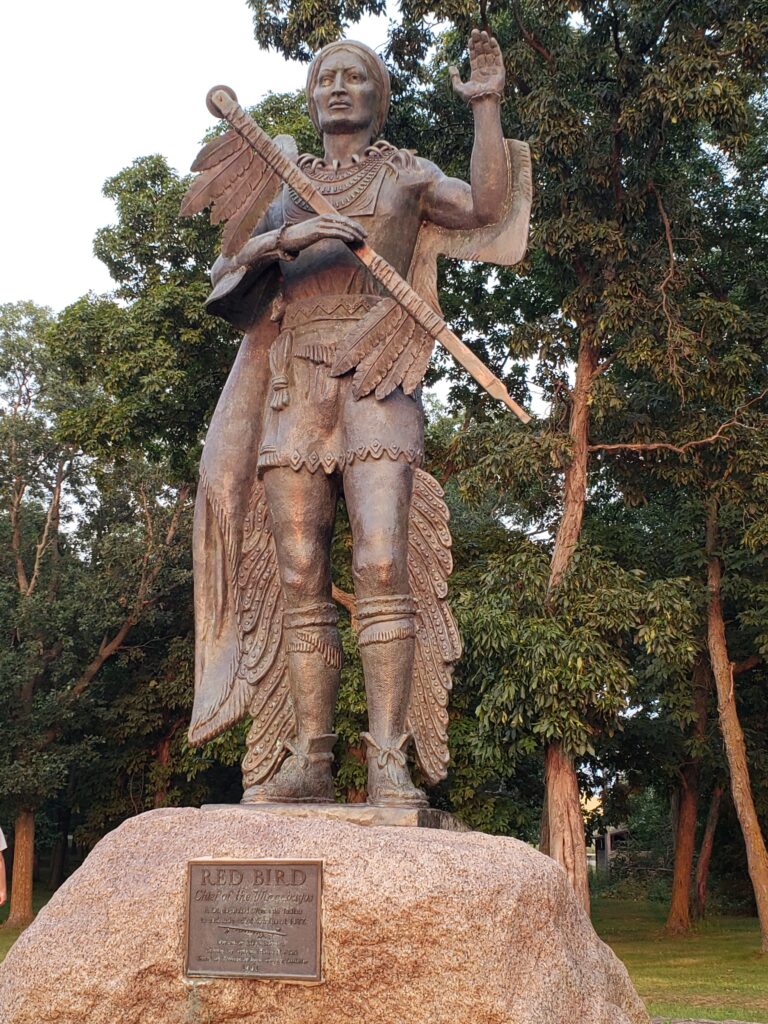 Statue of Chief Red Bird in High Cliff State Park near Sherwood, Wisconsin