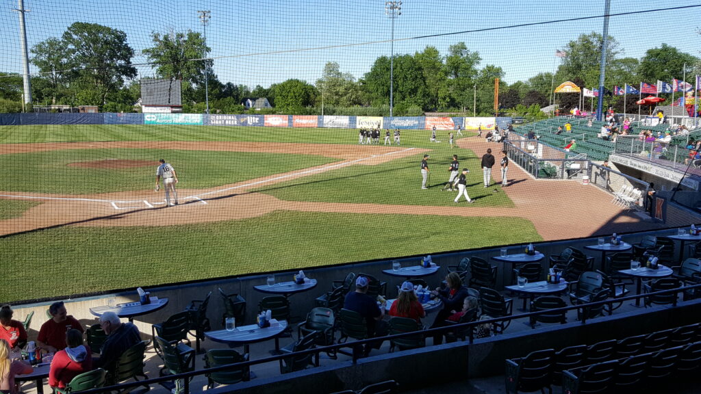 Historic Simmons Field, home of the NWL Kenosha Kingfish right along Highway 32 in Kenosha, Wisconsin