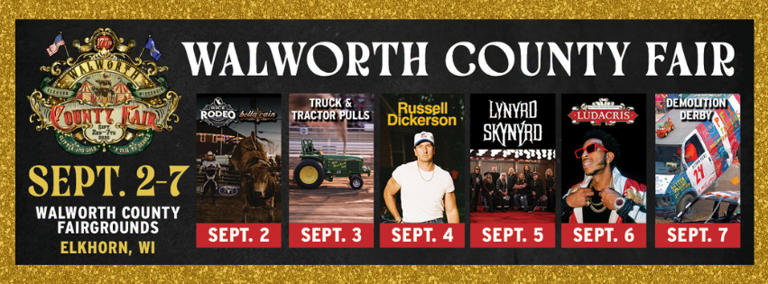 Walworth County Fair, September 2-7, 2026 in Elkhorn, Wisconsin