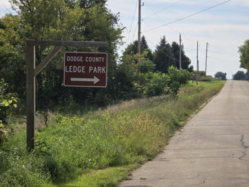 Sign for Dodge County Ledge Park