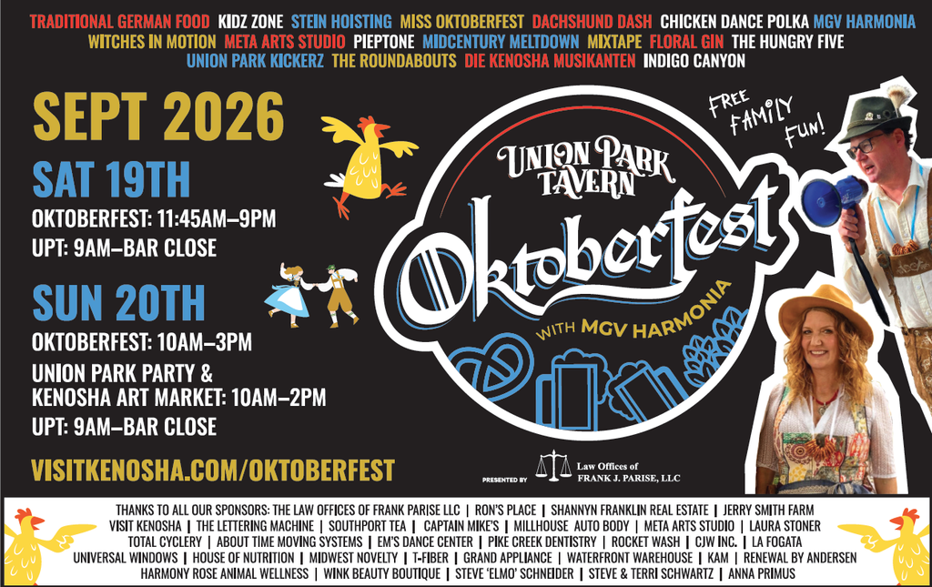 Union Park Tavern Oktoberfest in Kenosha, Wisocnsin, September 19-20, 2026