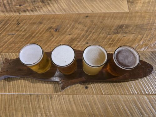 Flight at Angry Minnow Brewing in Hayward, Wisconsin